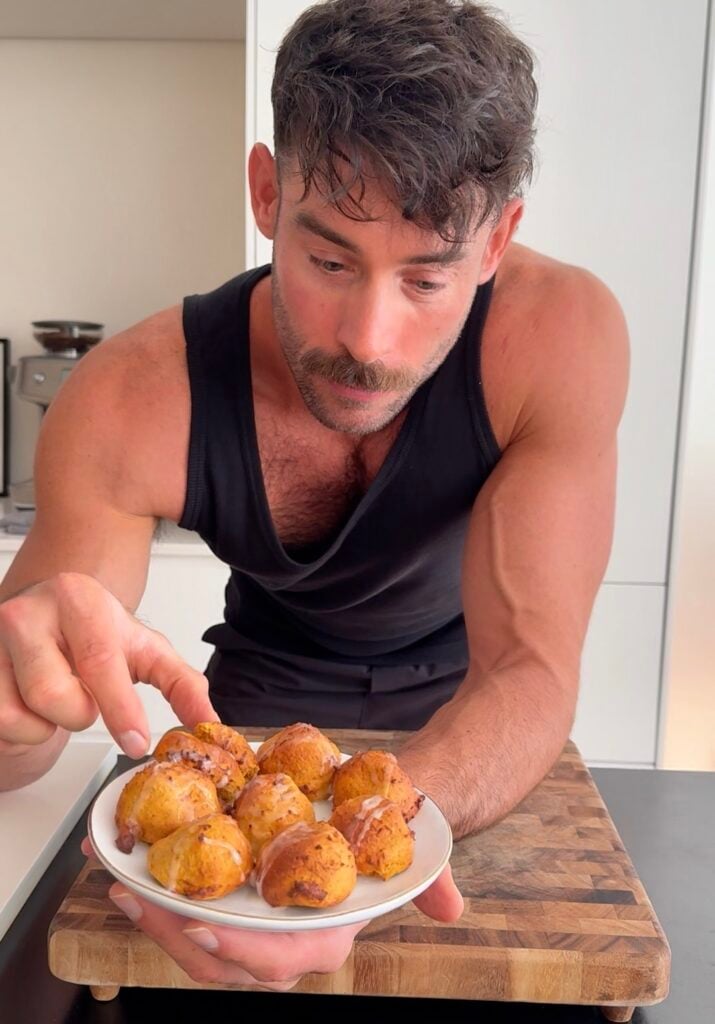 jacob eating pumpkin donut holes