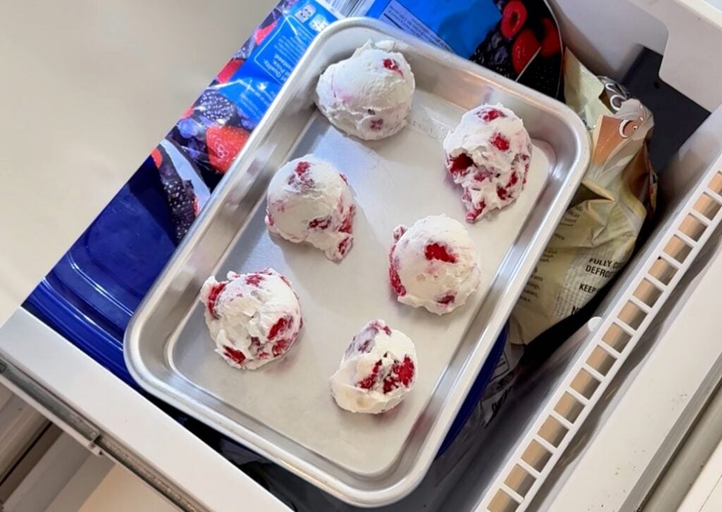 raspberry froyo bites freezer