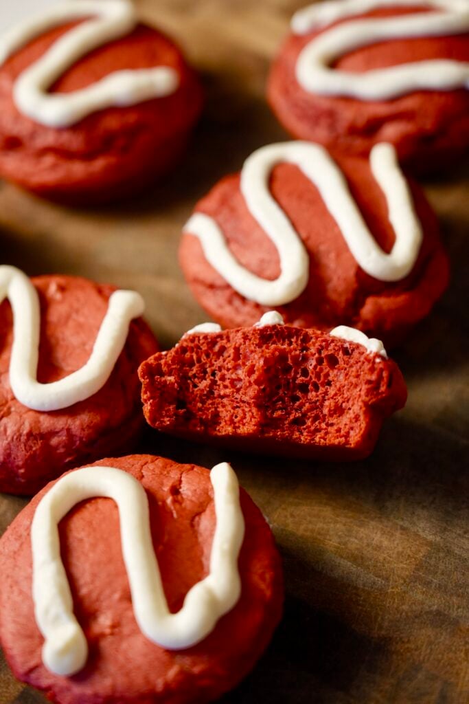 Red Velvet Protein Muffins with Cream Cheese Hero