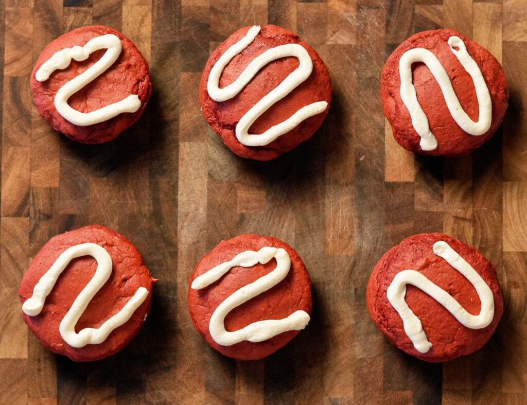 Red Velvet Protein Muffins with Cream Cheese On Board