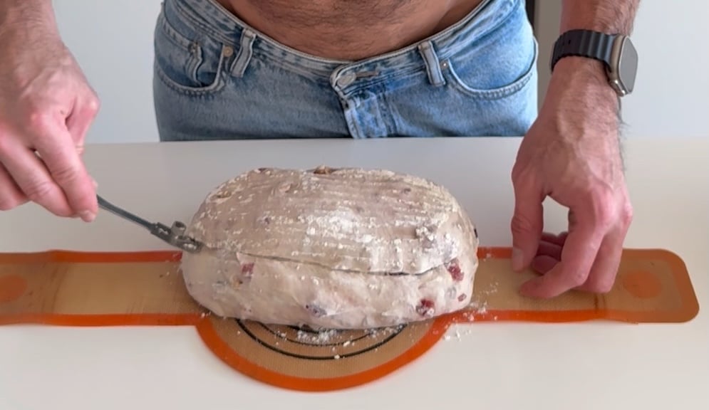 scoring the sourdough