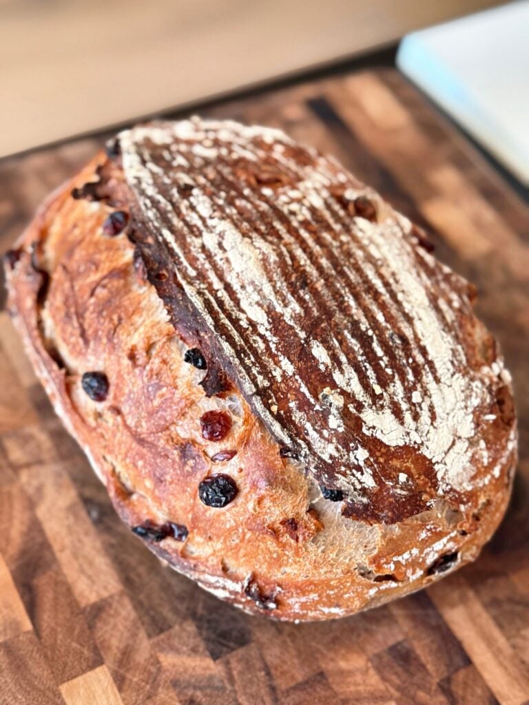 whole cranberry sourdough loaf