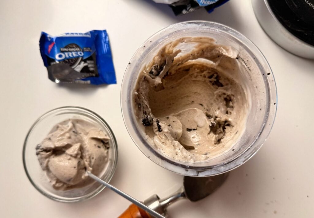 zero sugar oreo ninja creami on table