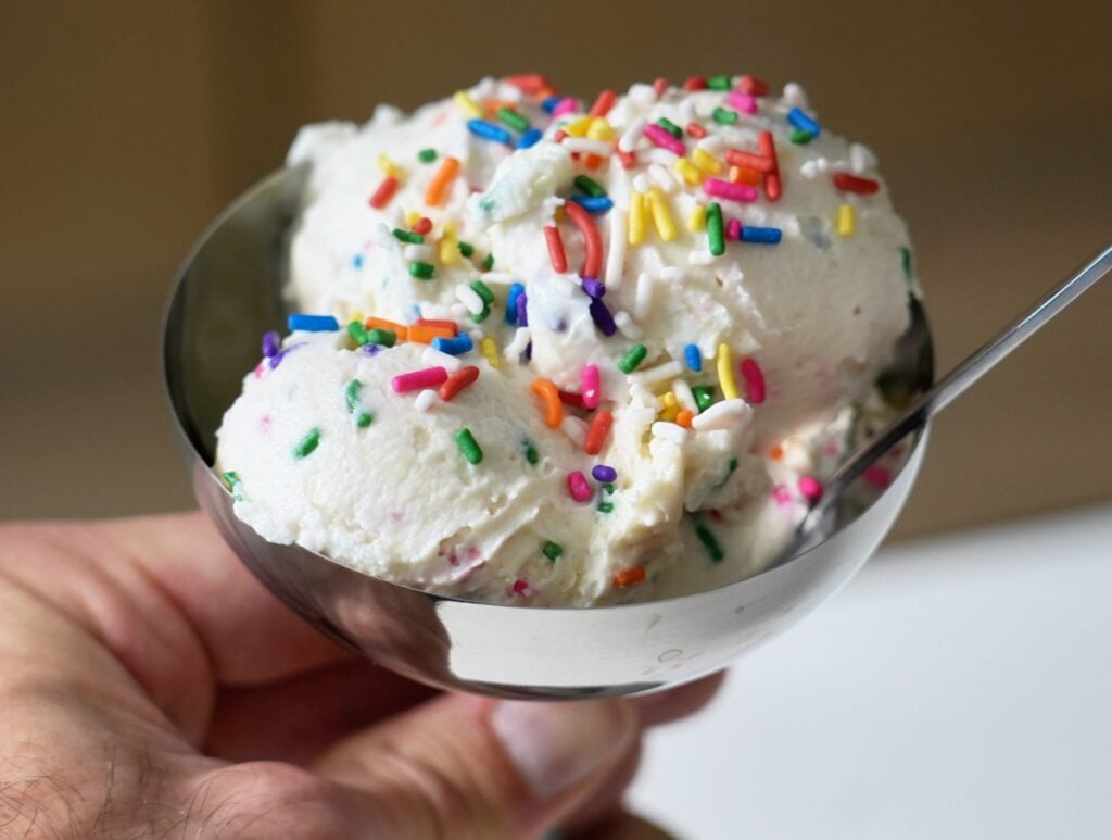 bday cake fluffy yogurt with sprinkles