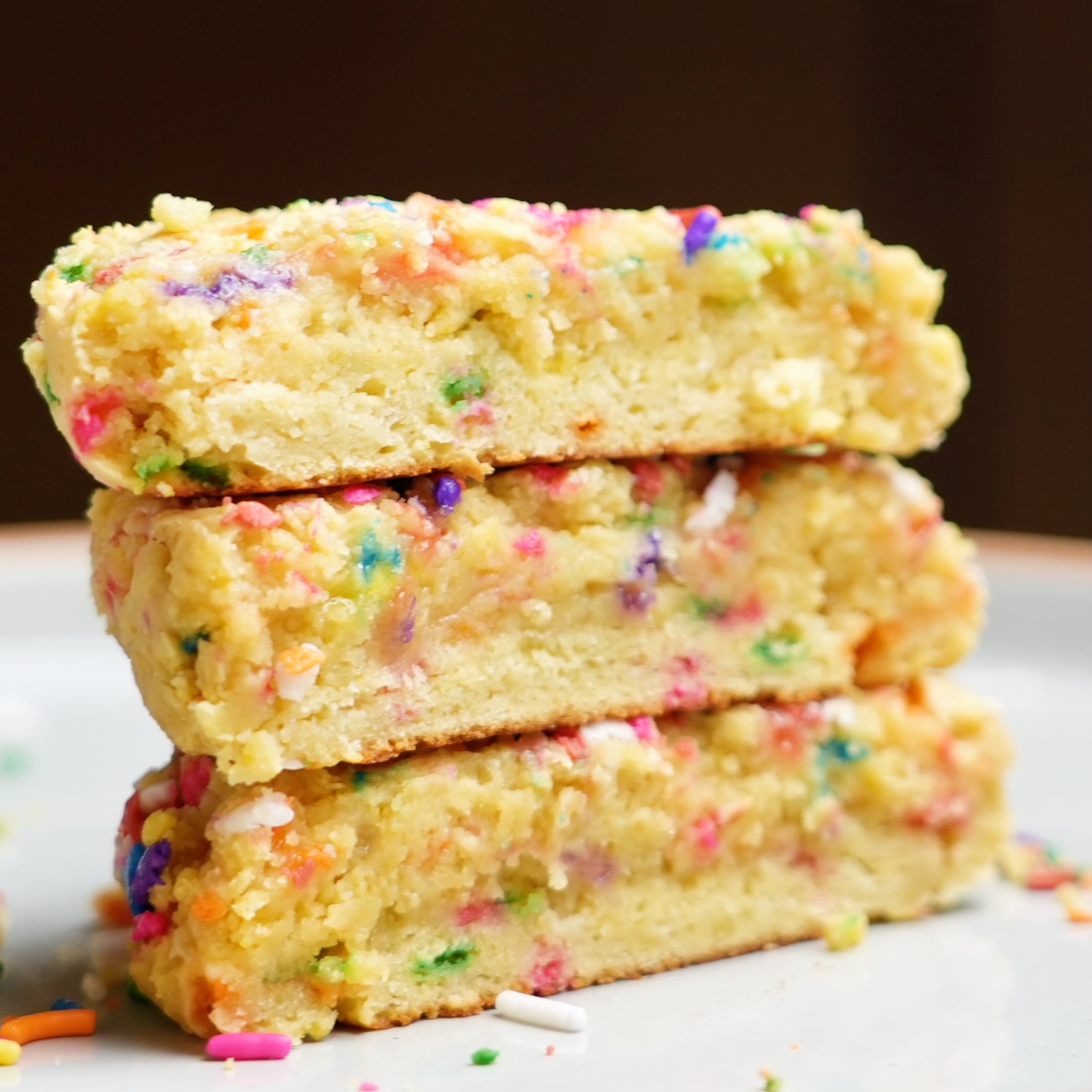 cleanly sliced high protein cakey sugar cookie