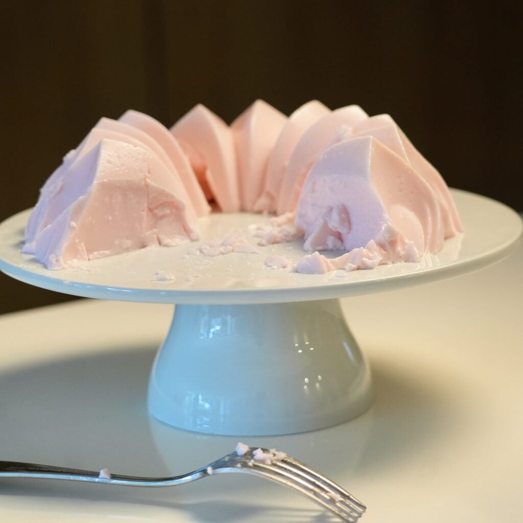 eaten Finished Pink Gelatin Mold