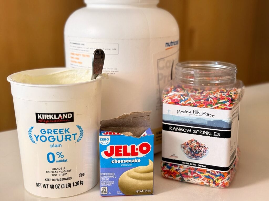 high protein birthday cake fluffy yogurt ingredients