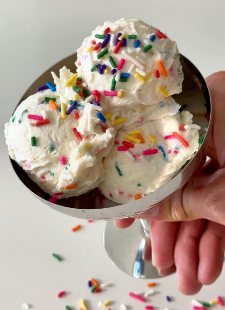 high protein birthday cake fluffy yogurt ingredients close up