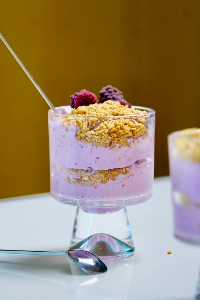 High Protein No Bake Berry Cheesecake with Cottage Cheese