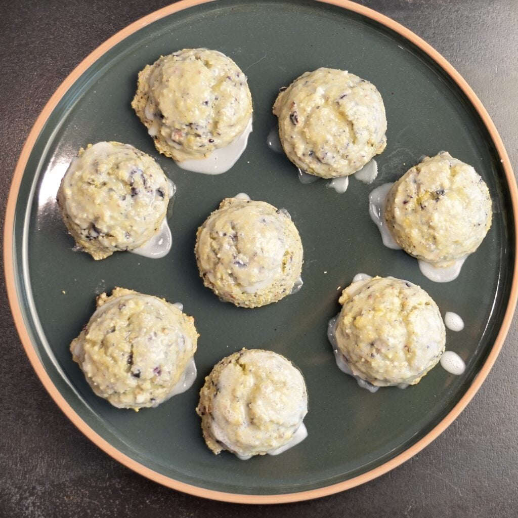 Iced Blueberry Cornbread Cookies