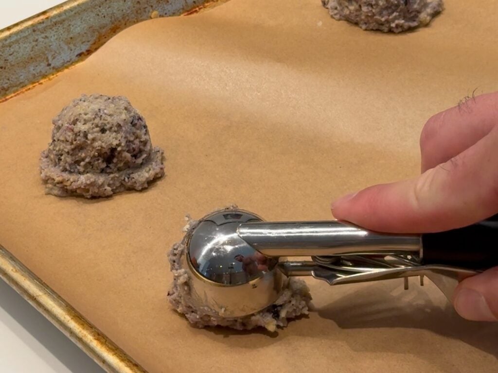 Scooping Cornbread Cookie Dough