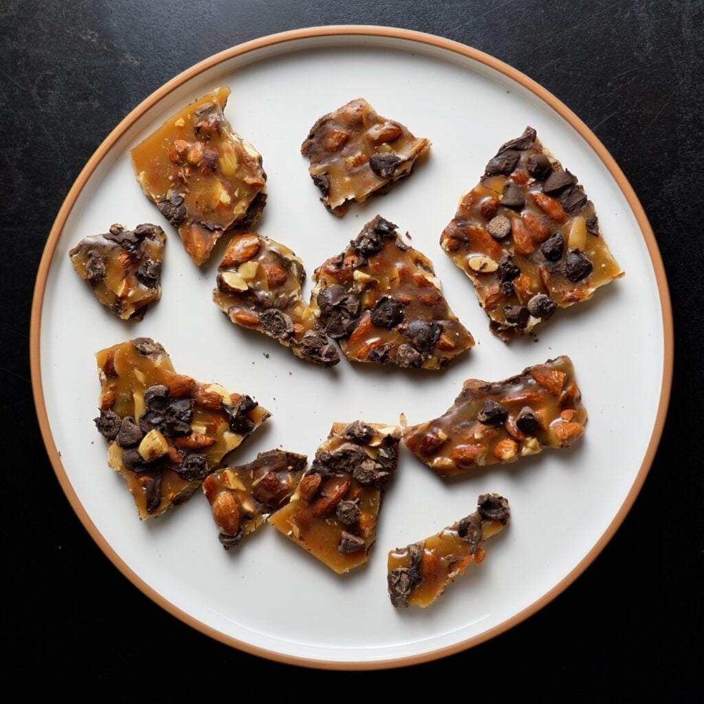 vintage almond chocolate chip brittle