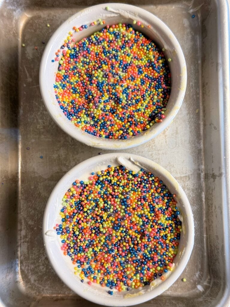 viral dot cake high protein on tray