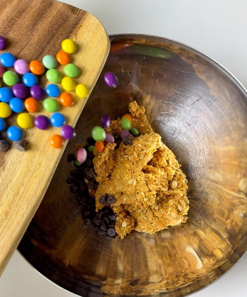 adding chocolate candy