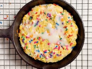 birthday cake protein cookie skillet finished