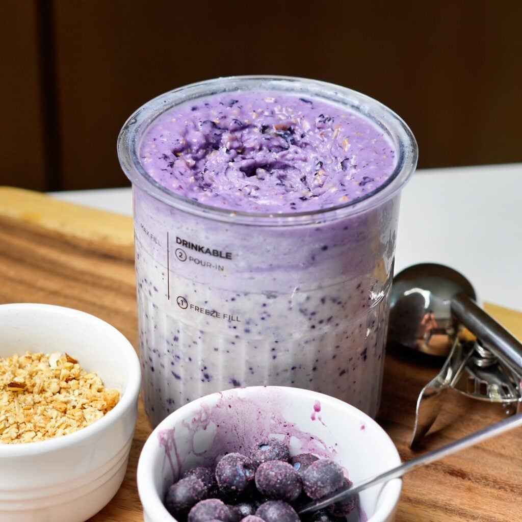 blueberry cobbler ninja creami high protein on board