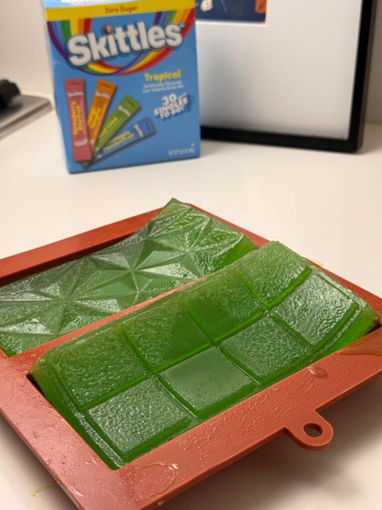 clear gummy protein in the mold