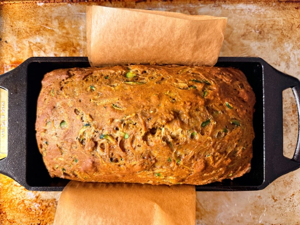 freshly baked high protein zucchini bread
