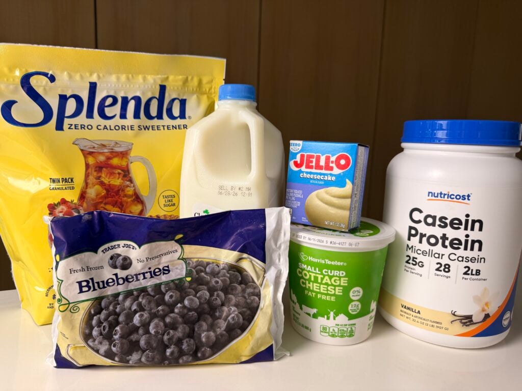 ingredients for blueberry cobbler high protein creami
