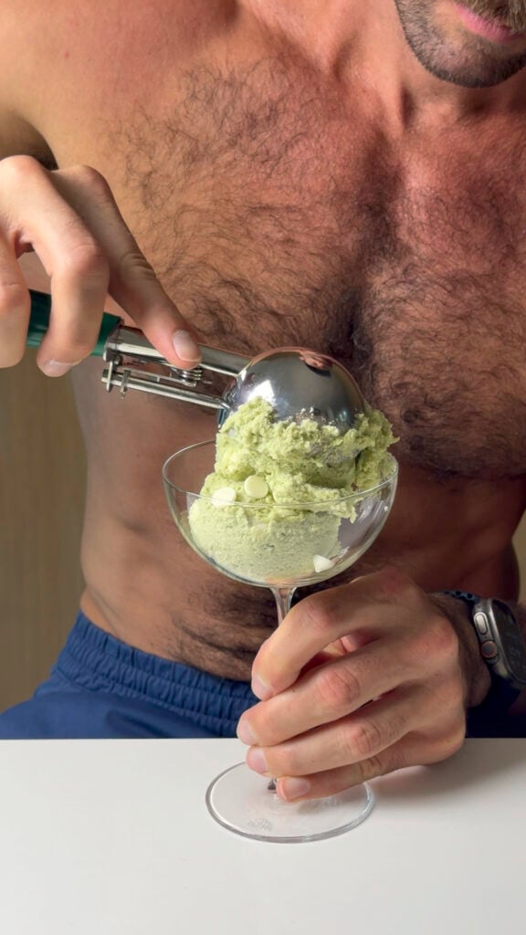 jacob scooping the cookie dough