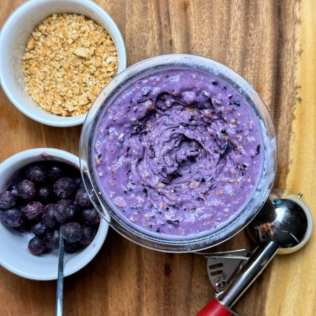 ninja creami blueberry cobbler overhead