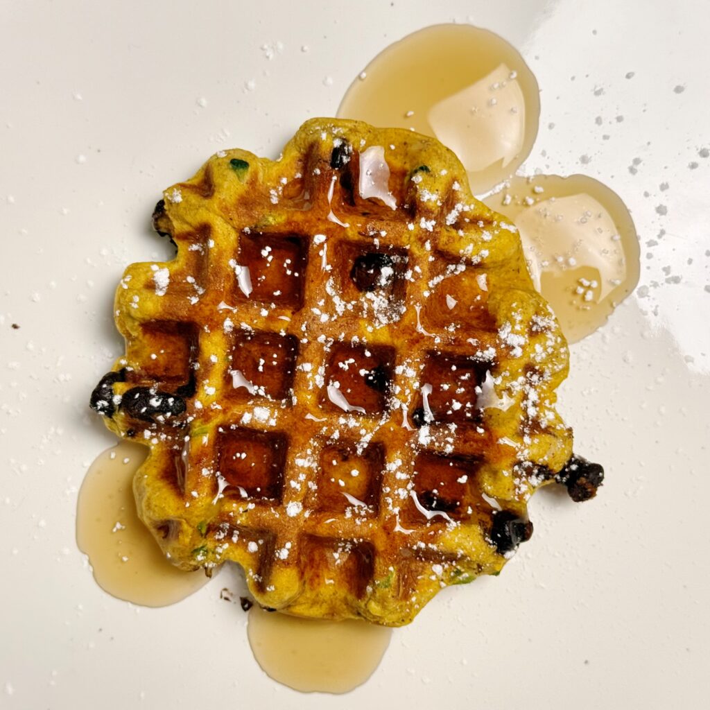 overhead shot of the waffles