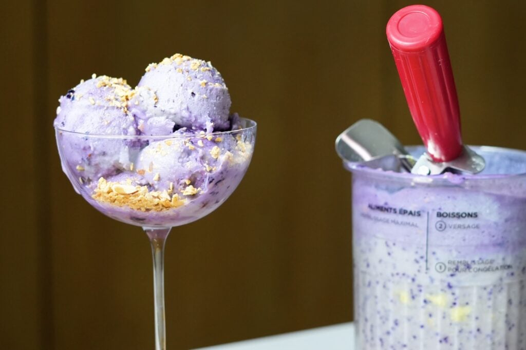 scooped blueberry cobbler ninja creami high protein on board