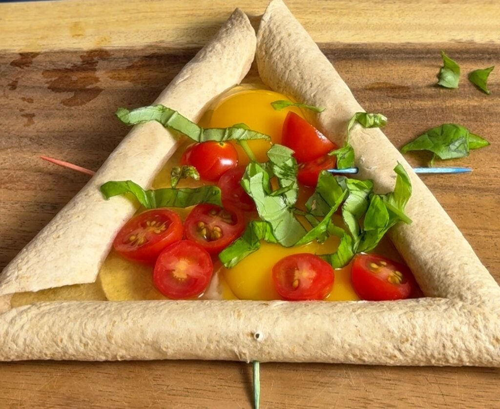 stuffed crust italian omelet before cooked