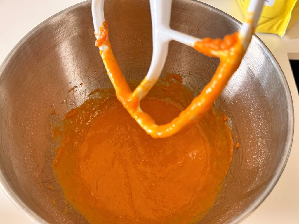 wet ingredients for the zucchini bread
