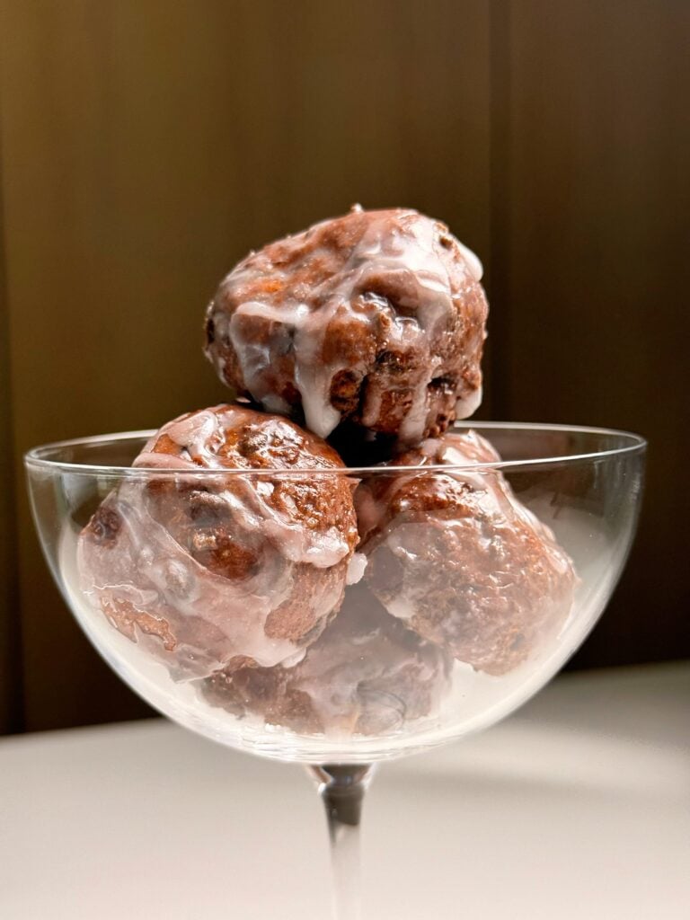CHOCOLATE DONUT HOLES in glass