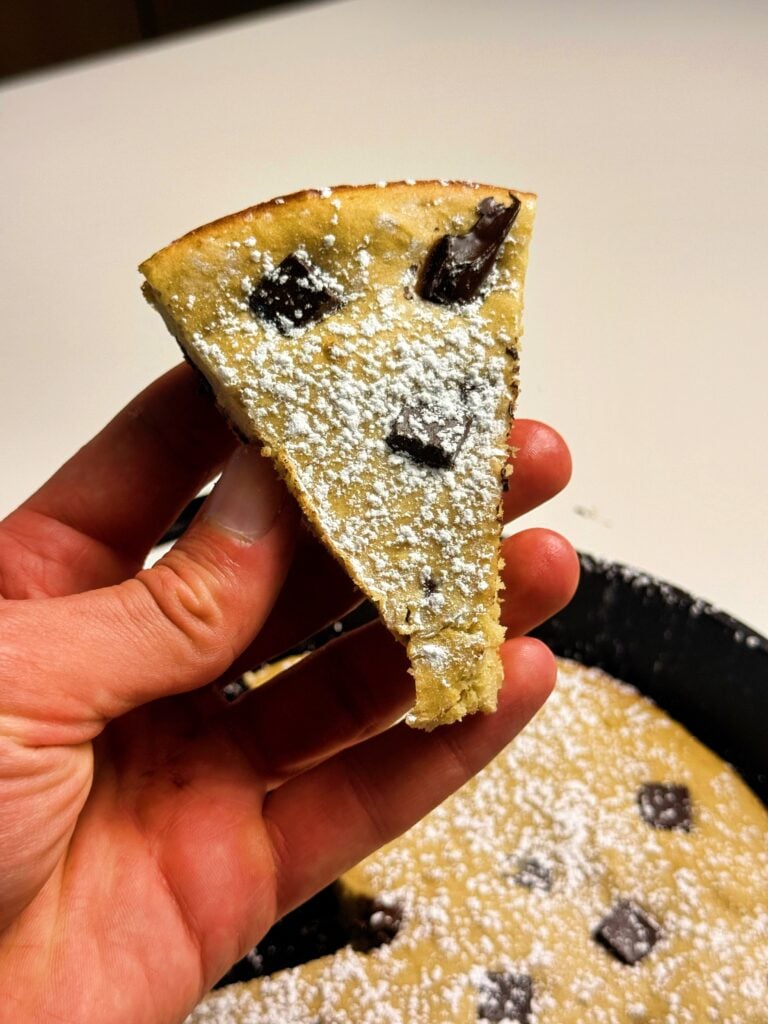 close up of the slice of banana bread