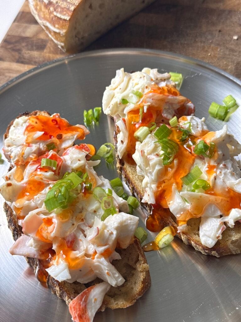 crab rangoon sourdough toast