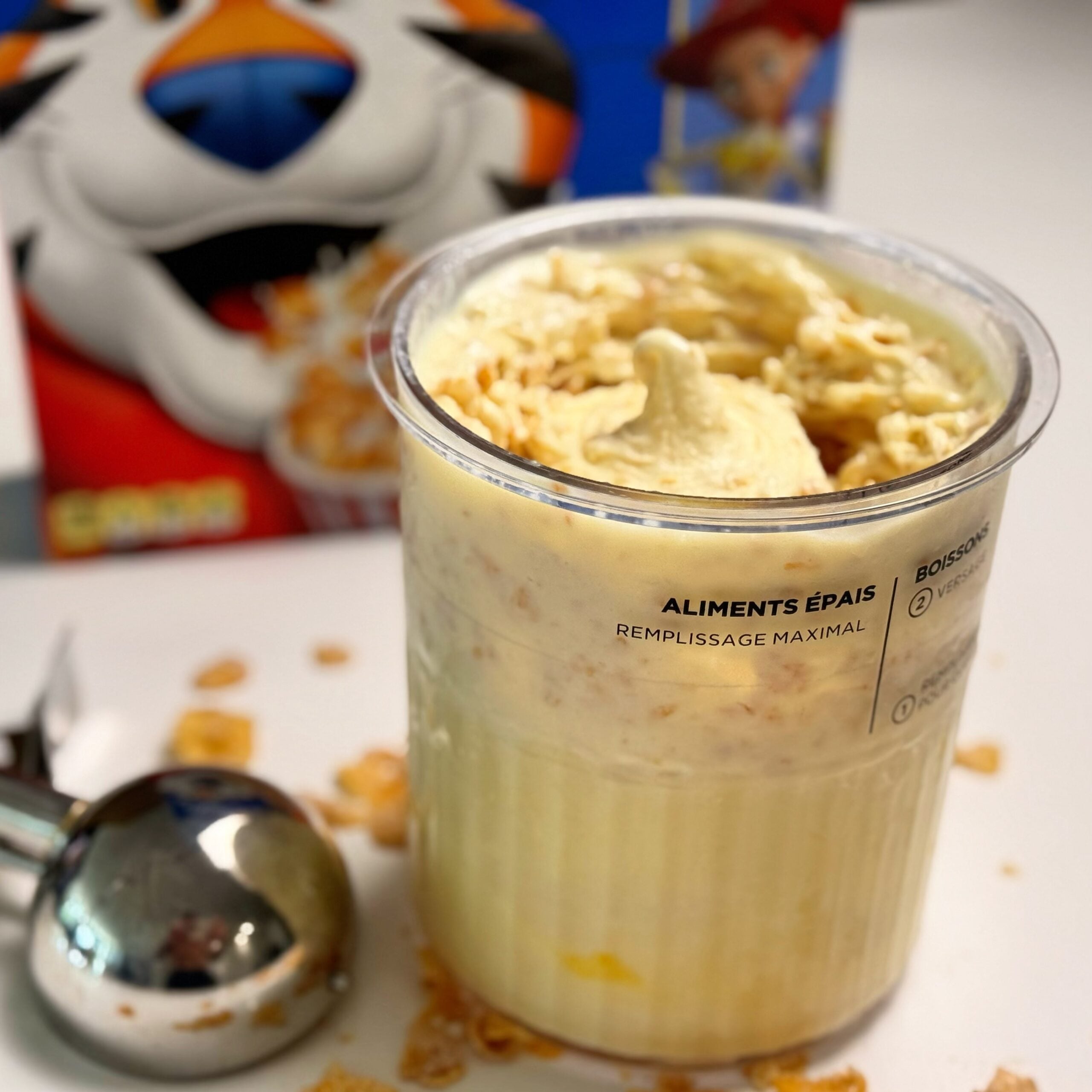 frosted flakes creami about to be scooped