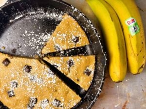 high protein banana bread skillet
