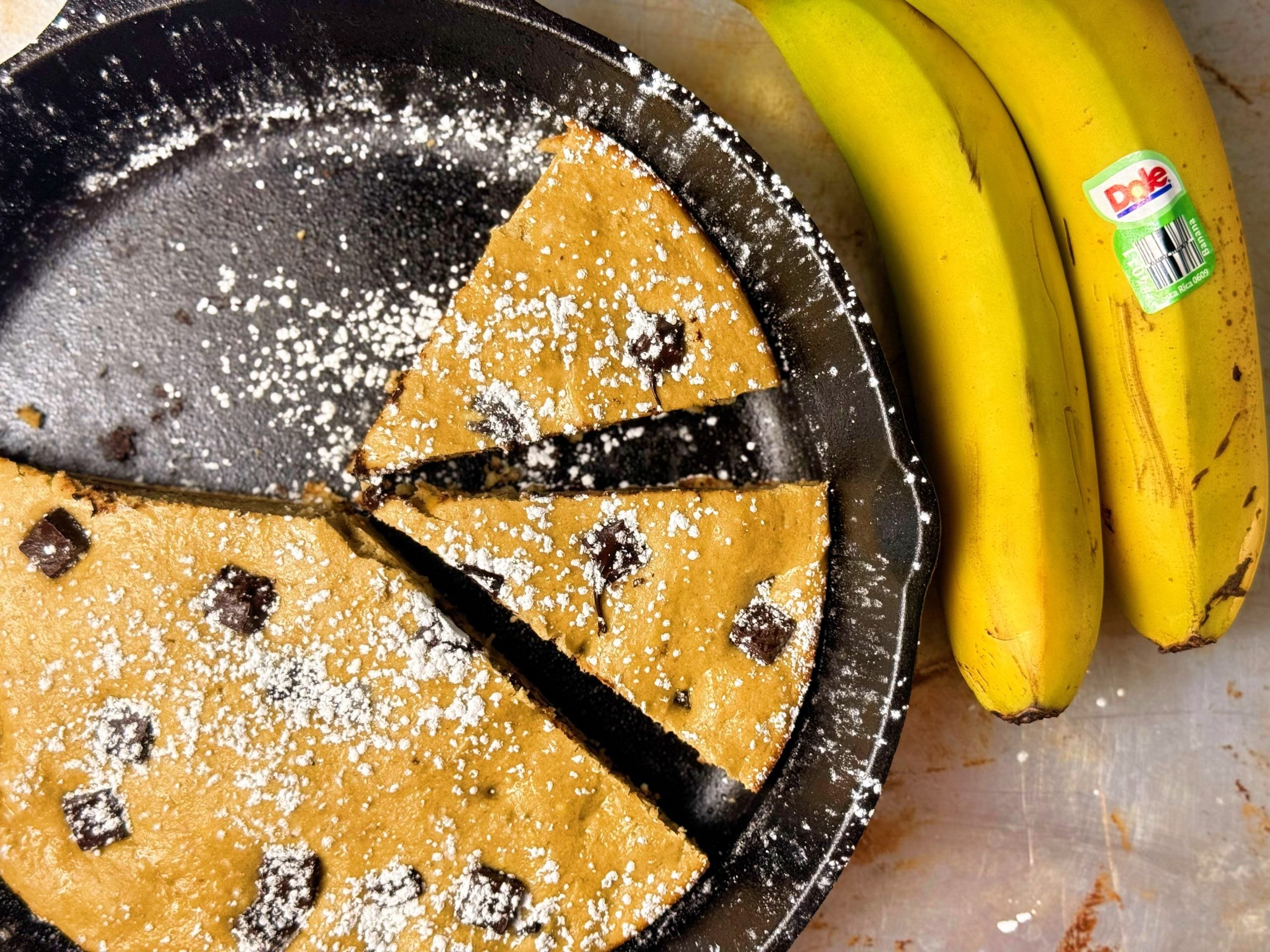 high protein banana bread skillet