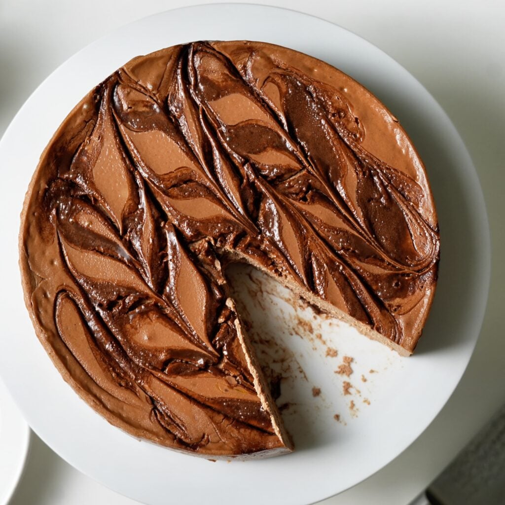 high protein double chocolate cheesecake