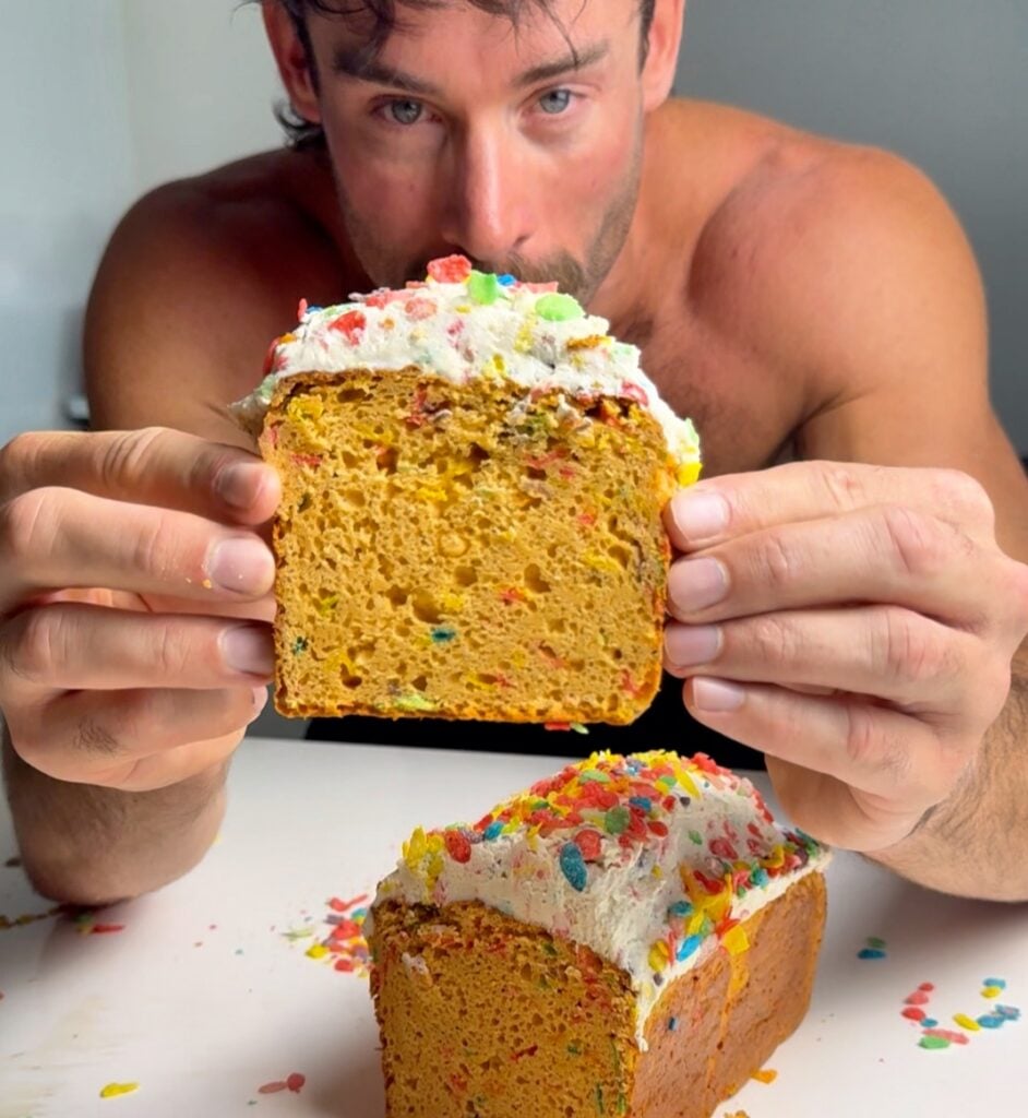 jacob holding a slice