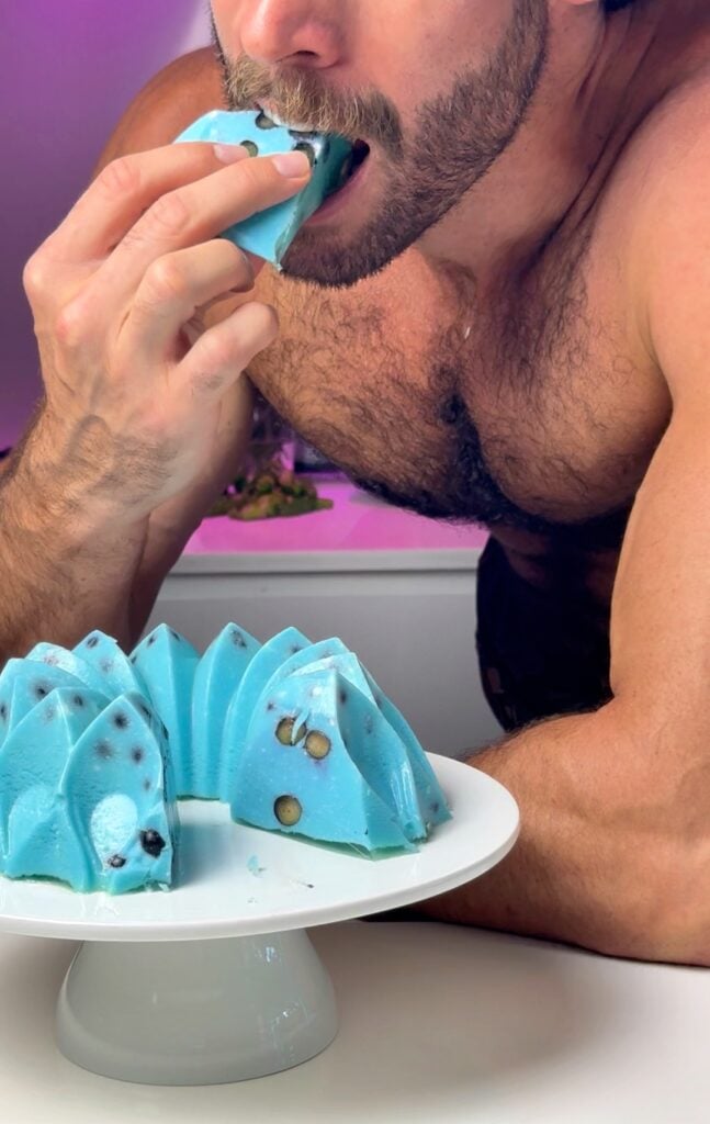 jacob eating Blueberry Protein Jello