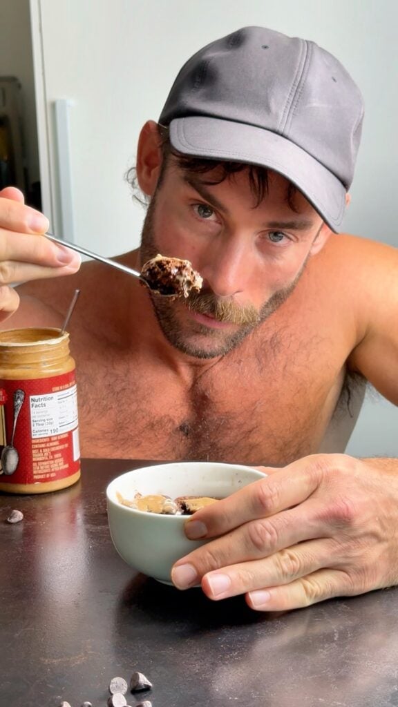 jacob with a scoop of the brownie