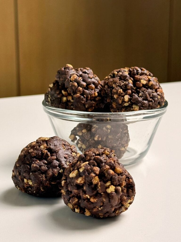 pinterest image chocolate protein truffle
