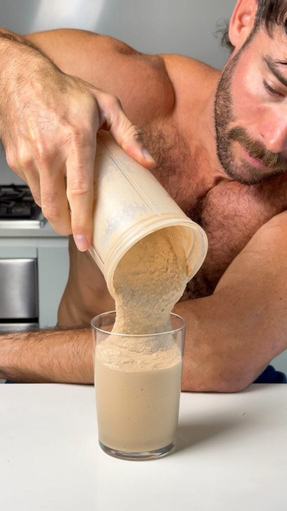 pouring high protein wendys frosty