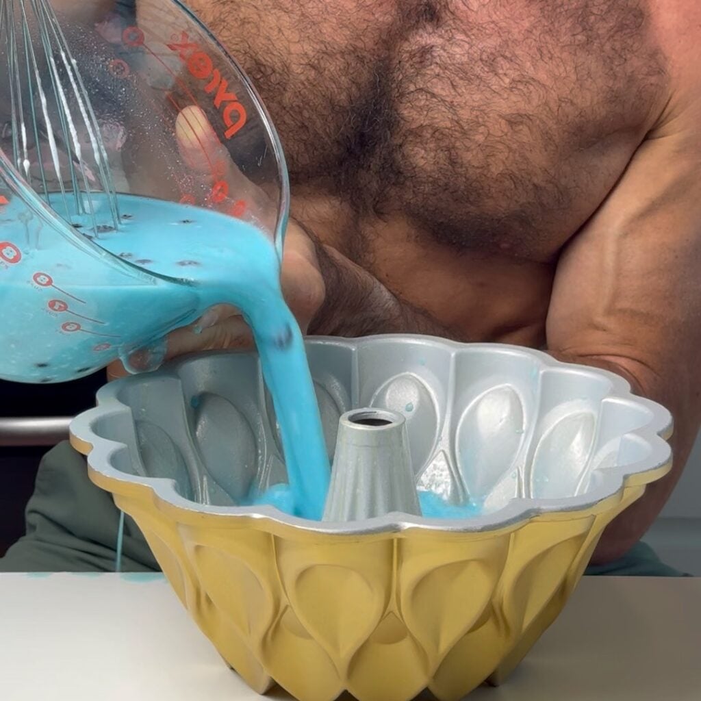 pouring gelatin mixture