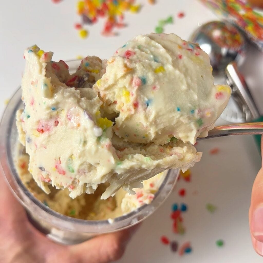 showing the fruity pebbles ice cream