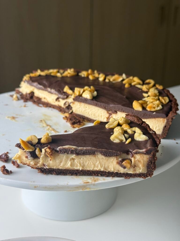 close up sliced tart