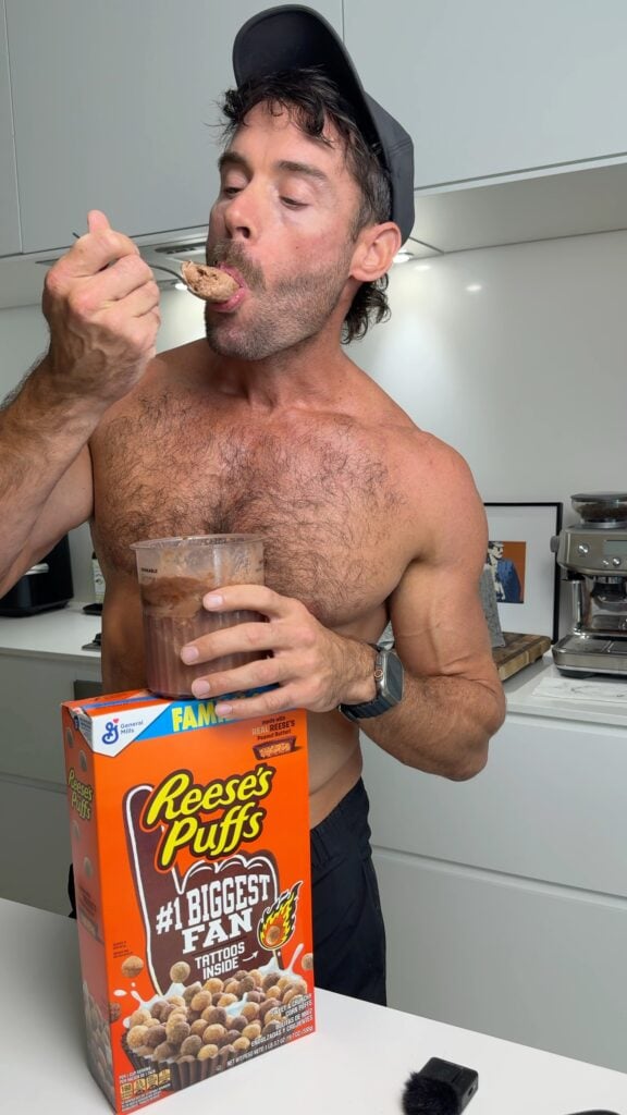 jacob eating ninja creami high protein resees puffs