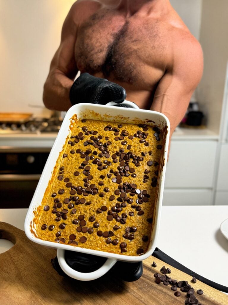 jacob holding the finished pan