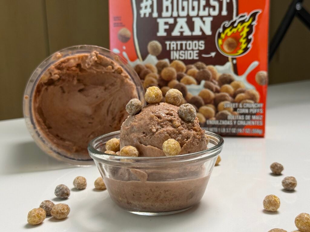 scooped resees puffs ninja creami in bowl