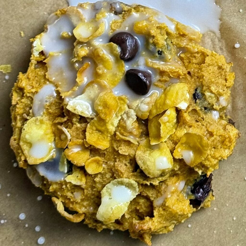 high protein pumpkin corn flake breakfast cookie