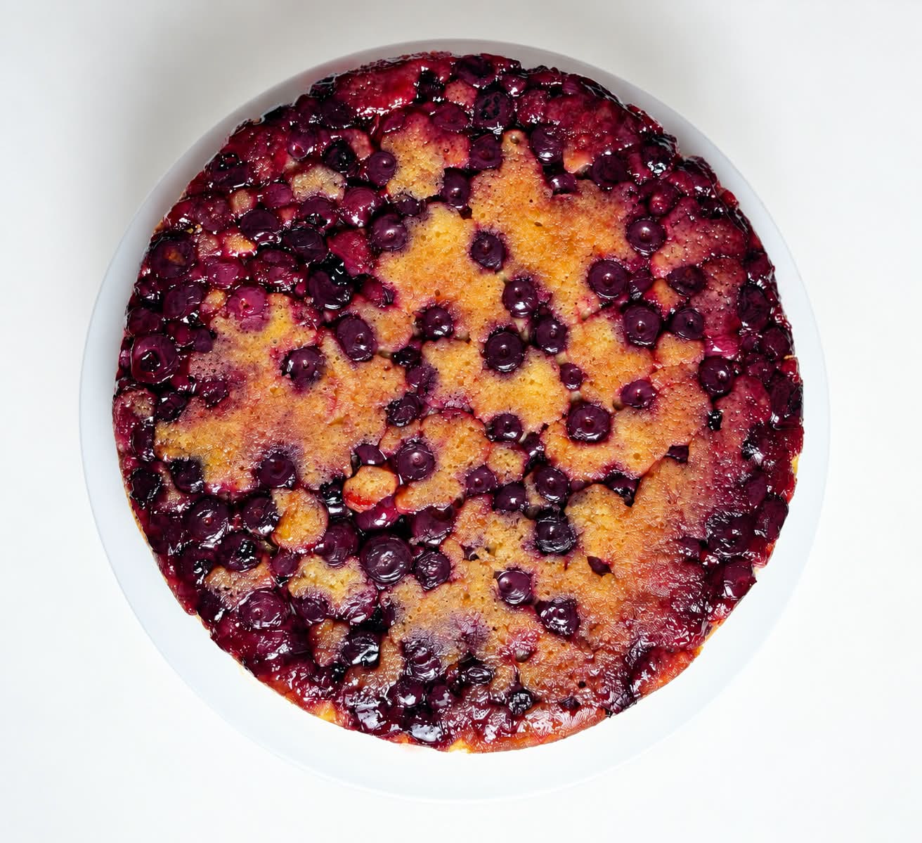 High-Protein Lemon Blueberry Upside-Down Cake