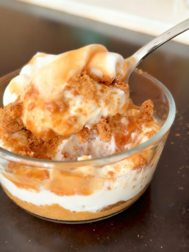 scoop of pumpkin parfait